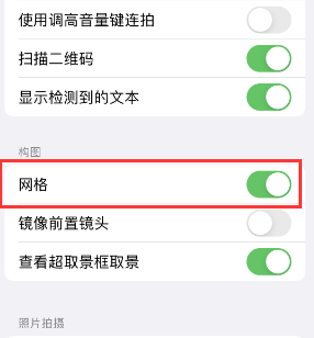 泰宁苹果手机维修网点分享iPhone如何开启九宫格构图功能